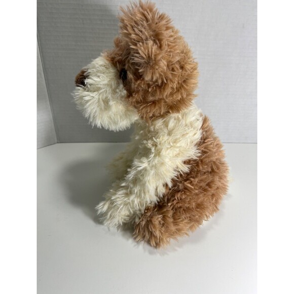 Nat And Jules Shaggy Dog Plush Stuffed Animal Cream and Light Brown Puppy 10" - Picture 3 of 9
